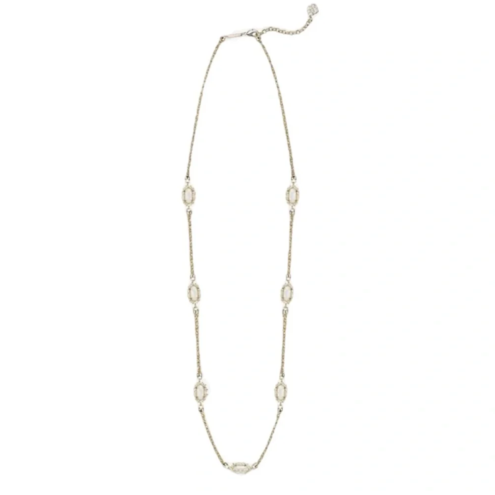 Vintage Kendra Scott Leighton Necklace in White Iridescent, Rare & HTF - Picture 2 of 7